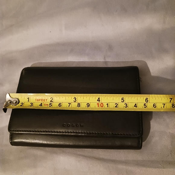 VINTAGE 80's COACH BLACK LEATHER WALLET - Picture 13 of 14